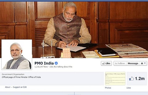 நான்கு நாள்களில் 11 லட்சம் லைக்குகளை அள்ளியது பிரதமர் அலுவலகம்!