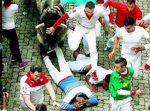 ஸ்பெயினில் எருது விரட்டு திருவிழா