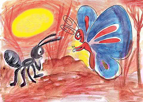 வண்ணத்துப்பூச்சியும் எறும்பும்