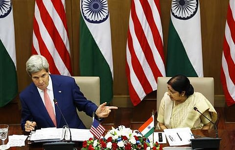 சுஷ்மா - ஜான் கெர்ரி பேச்சுவார்த்தை