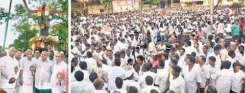 தமிழக காங்கிரஸ் தலைமை அலுவலகத்தில் காமராஜர், சத்தியமூர்த்தி சிலைகள் திறப்பு: உம்மன் சாண்டி, மல்லிகார்ஜுன கார்கே பங்கேற்பு