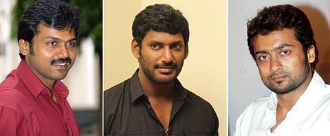 ஹுத்ஹுத் புயல் நிவாரணத்துக்கு சூர்யா, கார்த்தி, விஷால் நிதியுதவி