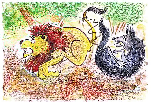 சிங்கத்தைப் பயமுறுத்திய அலமேலு!