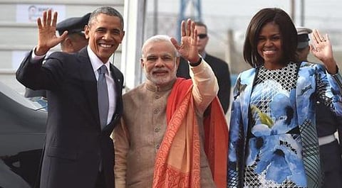 இந்தியா வந்தார் ஒபாமா: டெல்லியில் மோடி நேரில் வரவேற்பு
