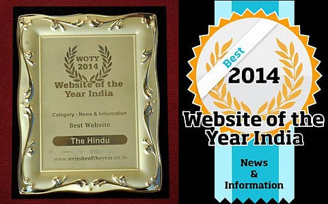 தி இந்து ஆங்கில இணையதளத்துக்கு உயரிய விருது