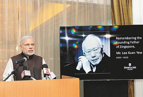 மிக உயர்ந்த தலைவர் லீ - இந்தியப் பிரதமர் மோடி புகழாரம்