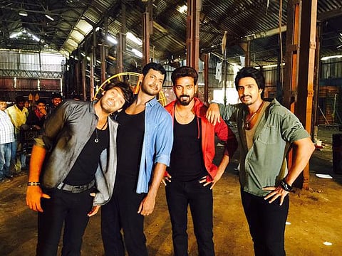 விக்ராந்துடன் ஆர்யா, விஷால், விஷ்ணு நடனம்