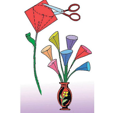 நீங்களே செய்யலாம்: அலங்காரக் காகிதப் பூங்கொத்து