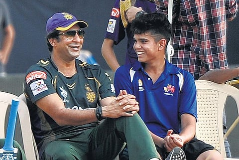 சச்சின் மகனுக்கு ஆலோசனை வழங்கிய அக்ரம்