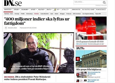 போபர்ஸ் ஊழல் தொடர்பான பிரணாப் பேட்டிக்கு எதிர்ப்பு: இந்தியா மீது சுவீடன் பத்திரிகை புகார்