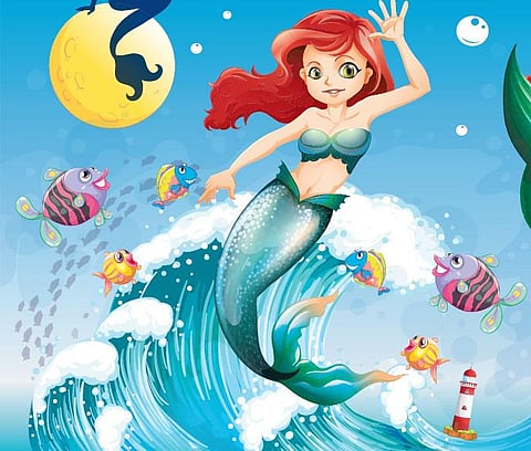 கற்பனை உயிரினம்: மீனாக மாறிய பெண்