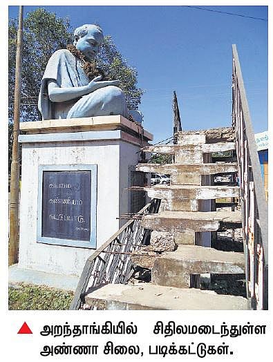 புதுக்கோட்டை மாவட்டத்தில் அண்ணாவை மறந்த அரசியல் கட்சியினர்