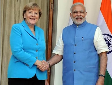 மோடியுடன் ஜெர்மனி பிரதமர் ஏஞ்செலா மெர்கல் சந்திப்பு