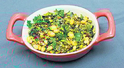 கீரை தானிய சுண்டல்