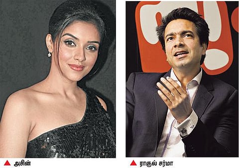 நவம்பர் 26ம் தேதி ராகுல்சர்மா - அசின் திருமணம்