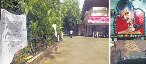 கட்-அவுட், ஃபிளக்ஸ் வைப்பதற்காக தியேட்டர்களில் ஒரு வாரத்துக்கு முன்பே இடம்பிடித்த அஜித் ரசிகர்கள்