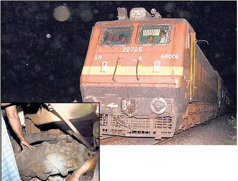 தண்டவாளத்தில் கிடந்த டிராக்டர் டயர்: விழுப்புரம் அருகே ரயிலை கவிழ்க்க சதி?- ரயில்வே போலீஸார் விசாரணை