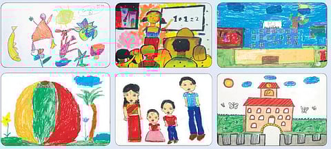 ஓவியங்களுக்கு உயிர் கொடுத்த குழந்தைகள்!