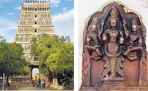 300 ஆண்டுகள் பழமையான சிவன், விஷ்ணு, பிரம்மா இணைந்த ஏகபாத மூர்த்தி சிற்பம்