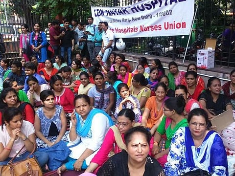 செவிலியர்கள் போராட்டத்தை ஒடுக்க எஸ்மா சட்டம் பிறப்பித்தது டெல்லி அரசு