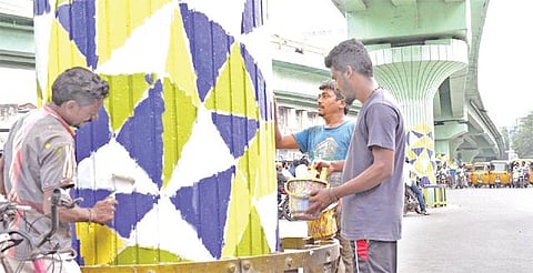 பொதுநல அமைப்பின் தொடர் முயற்சி: மேம்பாலம், சுவர்களில் 3டி ஓவியங்கள் - வண்ணமயமாக மாறிய புரசை டவுட்டன்