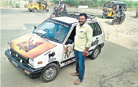 ‘காளை நல்லாயிருந்தால்தான் கழனி நல்லாயிருக்கும்!’- ஜல்லிக்கட்டுக்காக நவீன பிரச்சாரத்தில் பட்டதாரி