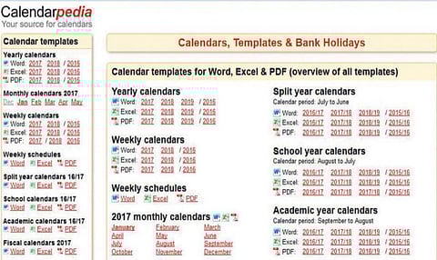தளம் புதிது: காலண்டர் களஞ்சியம்