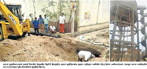 புதிய குடிநீர் திட்டப் பணிகள் தாமதம்: கம்பம் நகராட்சியில் தண்ணீர் கிடைக்காமல் மக்கள் அவதி