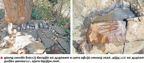 ஜவ்வாது மலை அடுத்த மேல்பட்டு கிராமத்தில் கல் ஆயுதங்களை கடவுளாக வழிபட்ட மலைவாழ் மக்கள்: 4 ஆயிரம் ஆண்டுகள் பழமையான தொழிற்கூடங்கள் கண்டுபிடிப்பு