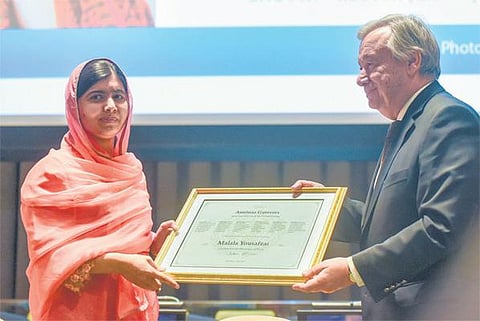 ஐ.நா. அமைதி தூதராக பொறுப்பேற்றார் மலாலா: பெண் கல்விக்காக பாடுபடப் போவதாக அறிவிப்பு