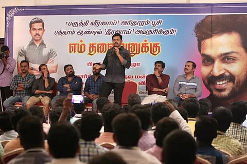 சமூக அவலங்கள் நடந்தால் எதிர்த்து நில்லுங்கள்: மன்ற நிர்வாகிகளிடமும் கார்த்தி கோரிக்கை