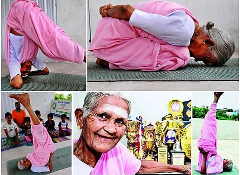 அசத்தும் யோகா பாட்டி!