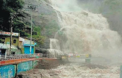 குற்றால அருவிகளில் வெள்ளம்: 2-வது நாளாக குளிக்கத் தடை - குமரி மாவட்டத்தில் கொட்டித் தீர்க்கும் மழை