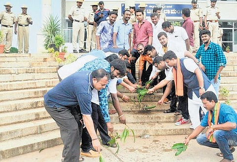 மாட்டிறைச்சி பரிமாறப்பட்ட இடத்தை கோமியத்தால் புனிதப்படுத்திய பாஜக