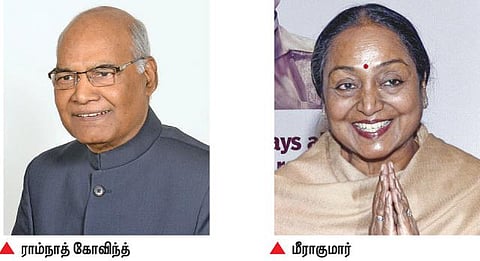 குடியரசுத் தலைவர் தேர்தலில் போட்டியிடும் ராம்நாத் கோவிந்த், மீராகுமார் இன்று சென்னை வருகை: எம்.பி., எம்எல்ஏக்களிடம் ஆதரவு திரட்டுகின்றனர்