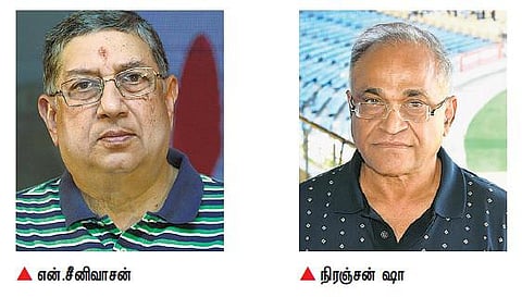 பிசிசிஐ சிறப்பு பொதுக் குழு கூட்டத்தில் பங்கேற்றது ஏன்?- என்.சீனிவாசன், நிரஞ்சன் ஷாவுக்கு விளக்கம் கேட்டு உச்ச நீதிமன்றம் நோட்டீஸ்