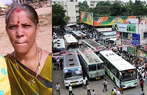 தி.நகர் பேருந்து நிலையத்தில் விபத்து: ஓட்டுநரின் கவனக்குறைவால் பேருந்துகளுக்கு இடையில் சிக்கிய பெண் பரிதாப பலி