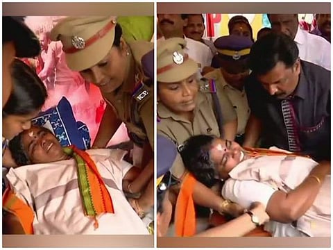 சபரிமலை கோயில் மீதான புதிய சட்டங்களை திரும்பப் பெறக்கோரி 10 நாட்களாக உண்ணாவிரதம்: பாஜக மகளிரணித் தலைவர் கைது