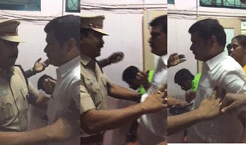 செந்தில் பாலாஜியை கை வைத்துத் தள்ளிய டிஎஸ்பியை மாற்ற வேண்டும்: தமிழக தேர்தல் அதிகாரியிடம் திமுக புகார்