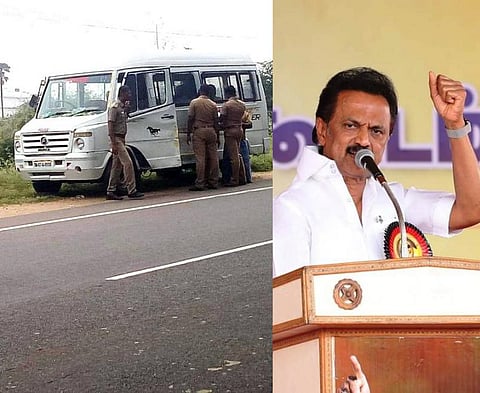 காவல்துறை வாகனத்தில் ஆளுங்கட்சியினர் பணம் கடத்தல்: ஸ்டாலின் குற்றச்சாட்டு