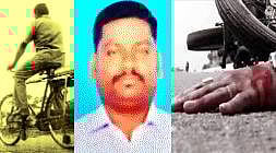 சைக்கிள் ஓட்டியால் விபரீதம்; லாரியில் சிக்கி இளைஞர் பலி: கண்டுகொள்ளாமல் கடந்த வாகன ஓட்டிகள்