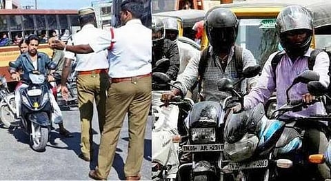 கட்டாய ஹெல்மட் சட்டம் தொடர்பாக என்ன நடவடிக்கை எடுக்கப்பட்டது? போக்குவரத்து இணை ஆணையர்கள் நேரில் ஆஜராக உயர் நீதிமன்றம் உத்தரவு