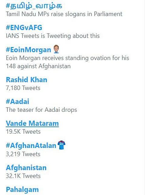 இந்திய ட்ரெண்டிங்கில் இடம் பிடித்த தமிழ் வாழ்க