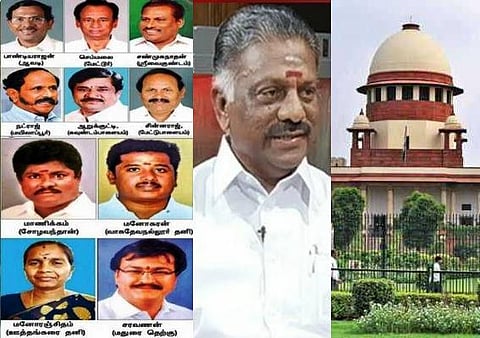ஓபிஎஸ் உள்ளிட்ட ஆதரவு எம்எல்ஏக்கள் 11 பேருக்கு எதிரான வழக்கு: தேதி குறிப்பிடாமல் ஒத்திவைத்தது உச்ச நீதிமன்றம்