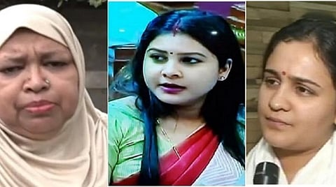 ஆஸம் கானுக்கு எதிராக கருத்துத் தெரிவித்துள்ள அகில இந்திய முஸ்லிம் பெண்களுக்கான பணியாளர் சட்ட வாரியத்தின் தலைவர் ஷாயிஸ்தா ஆம்பெர், சமாஜ்வாடி எம்எல்ஏ சுஷ்மா பட்டேல், சமாஜ்வாடி கட்சியின் மூத்தத் தலைவரான முலாயம் சிங் யாதவ்வின் இளைய மகளும் எம்எல்ஏவுமான அபர்னா யாதவ்.