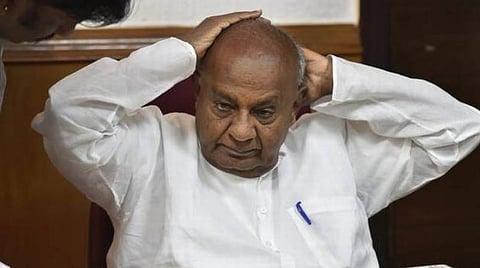 மதச்சார்பற்றஜனதா தளம்கட்சியின் தலைவர் தேவகவுடா : கோப்புப்படம்