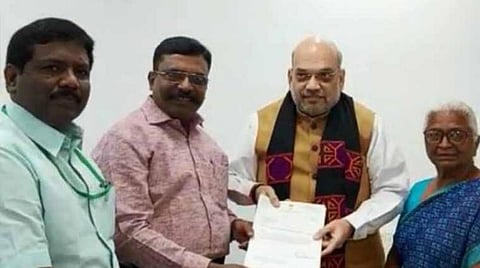 அமித்ஷாவை சந்தித்த திருமாவளவன், அற்புதம் அம்மாள், ரவிக்குமார்