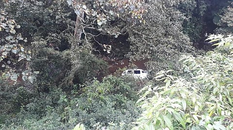 கொடைக்கானல் மலைச்சாலையில் 100 அடி பள்ளத்தில் ஆம்னிவேன் கவிழ்ந்த விபத்து: இருவர் உயிரிழப்பு