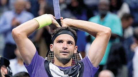 பெடரரை வீழ்த்திய பல்கேரியாவின் கிரிகோர் டிமிட்ரோவ். படம்: ஏஎப்பி