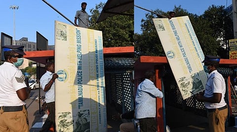 அனுமதி இல்லாத பேனர்களை அகற்ற ரோந்து வாகனம் : புகார் அளித்த அரைமணி நேரத்தில் நடவடிக்கை எடுத்த சென்னை மாநகராட்சி